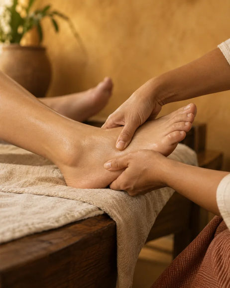 Illustration IA d’un massage des pieds
