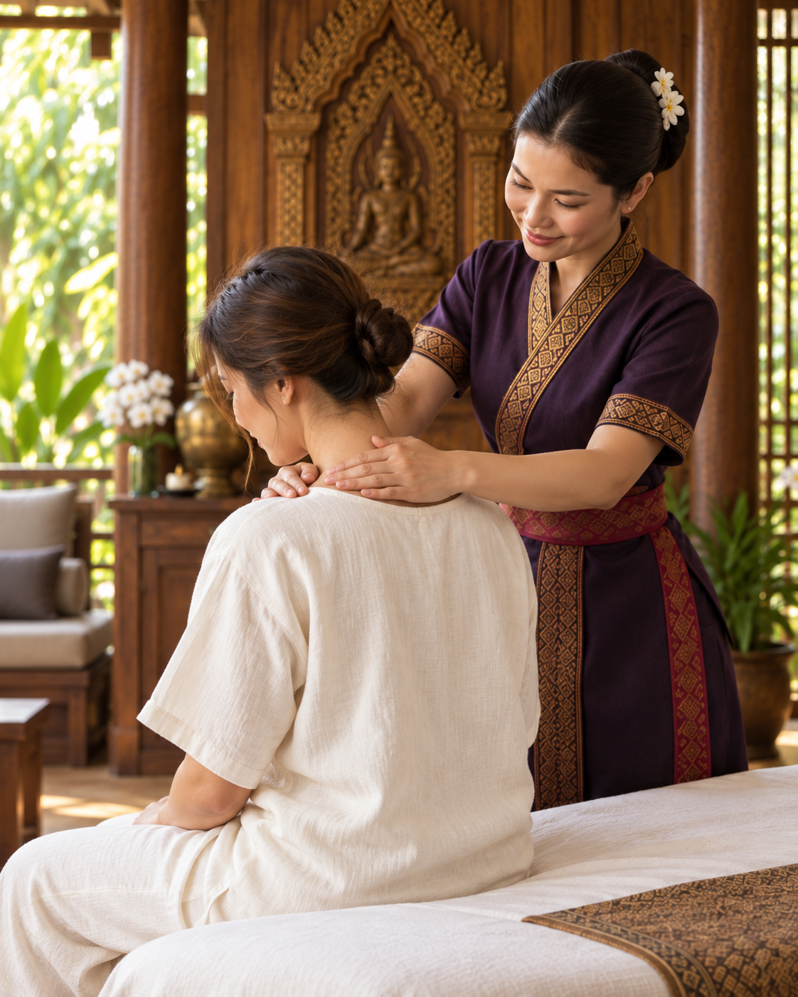 Illustration d’un massage du dos